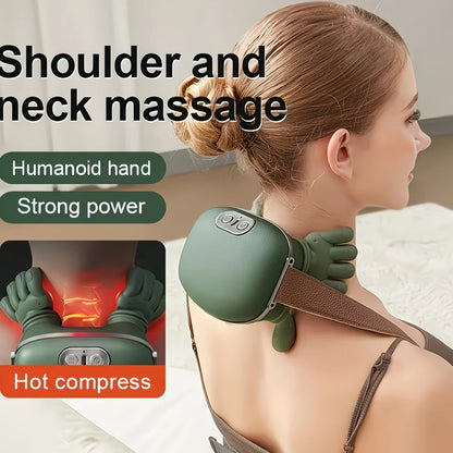 USB Heated Neck, Shoulder, and Back Massager – 6D Simulated Human-Hand Deep Kneading Technology, Multi-Part Massage for Neck, Shoulders, Back, and Legs, Relieving Office Fatigue and Muscle Tension Caused by Prolonged Sitting - Image 3