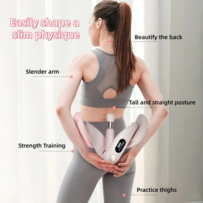 Smart Counting Buttocks and Leg Trainer. Adjustable resistance for precise activation of glute and inner thigh muscles. Features anti-slip design—your essential home fitness tool for body shaping, effortlessly tracking workout repetitions.（GREY) - Image 2