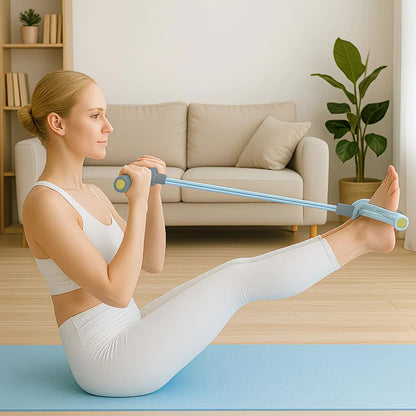 Home-use six-tube resistance band with non-slip pedals and quiet rebound. Targets multiple muscle groups for full-body fat burning, shaping, and stretching. Portable and suitable for all.PINK - Image 8