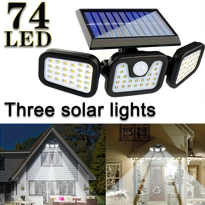 74 LED Solar Motion Sensor Light with Movement Detection, 3 Brightness Modes Outdoor Wall Lamp, Suitable for Front Door, Yard, Garage, Terrace. - Image 2