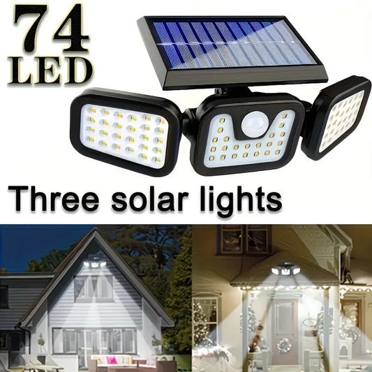 74 LED Solar Motion Sensor Light with Movement Detection, 3 Brightness Modes Outdoor Wall Lamp, Suitable for Front Door, Yard, Garage, Terrace. - Image 2