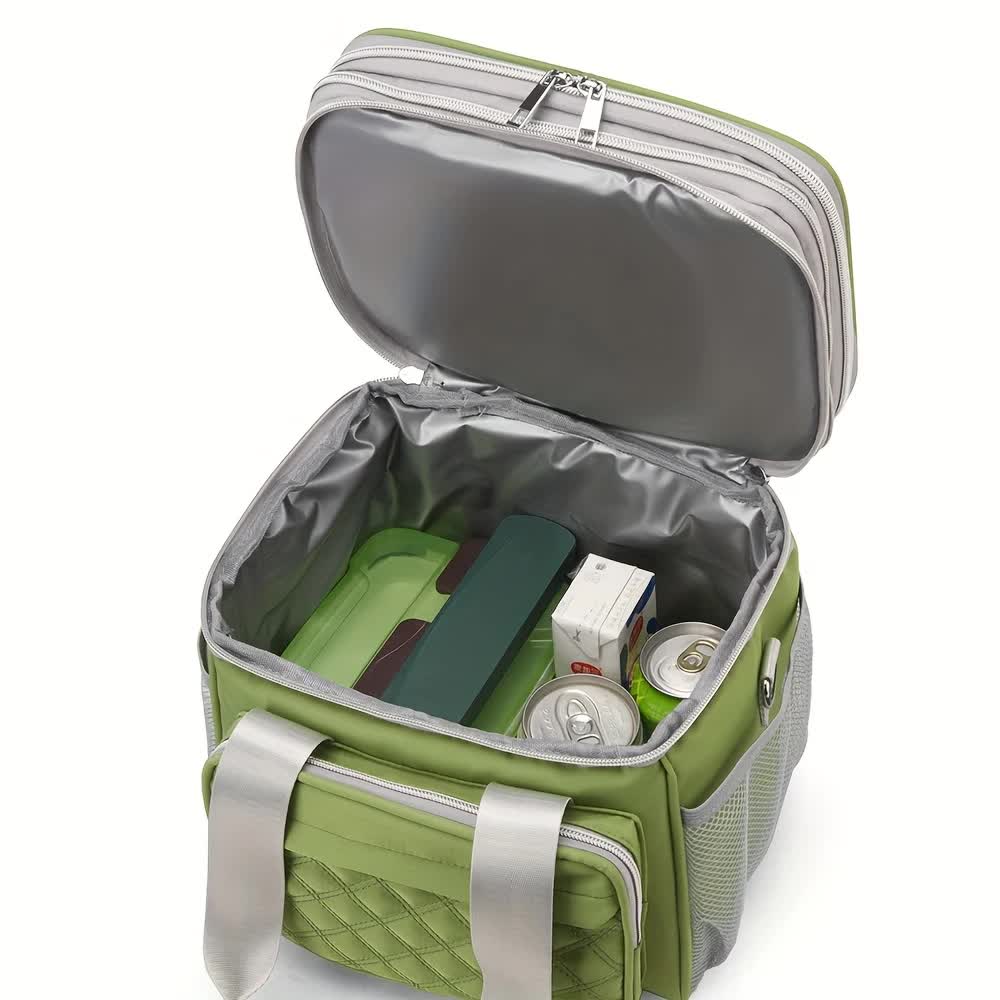 PINK Large Capacity Travel Bag / Lunch Bag. Expandable 5cm, Multi-Compartment Storage, Hand/Shoulder Carry, Multi-Color Portable for Trips - Image 5