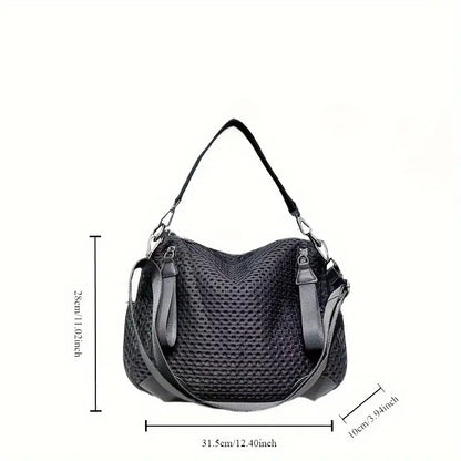 Women's fashionable mesh-paneled crossbody bag, large-capacity lightweight mesh travel vacation sports bag. - Image 9