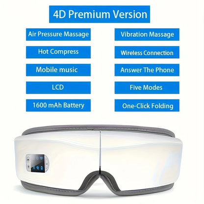 4D Smart Multifunctional Eye Massager with Air Pressure, Vibration, Heating, and Music. - Image 3