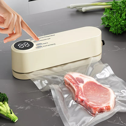 USB Rechargeable Portable Vacuum Sealer, includes sealing bags and a rapid vacuum pump. Space-saving design, suitable for vacuum packing snacks, meat, fruits, and vegetables for food preservation.GREEN - Image 7