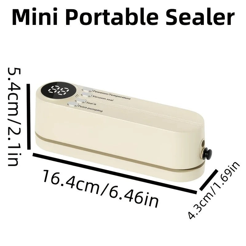 USB Rechargeable Portable Vacuum Sealer, includes sealing bags and a rapid vacuum pump. Space-saving design, suitable for vacuum packing snacks, meat, fruits, and vegetables for food preservation.GREEN - Image 8