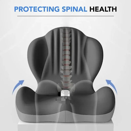 Ergonomic Memory Foam Seat Cushion provides comfortable lumbar and back support, suitable for office chairs and car seats. Reduces pressure and relieves back pain, lightweight and portable with moderate softness, a thoughtful gift for family and friends. - Image 2
