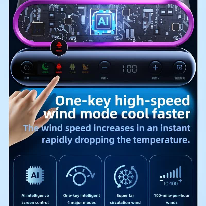 Cream rice，AI Smart Circulating Fan: 4 Modes + Silent Airflow, Your All-Scenario Cooling Companion - Image 3