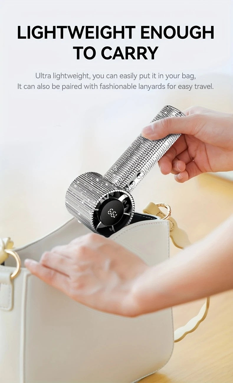 White Diamond /Diamond - style Handheld Mini Fan, Exquisite and Long - lasting Battery Life - Image 5