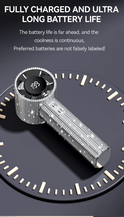White Diamond /Diamond - style Handheld Mini Fan, Exquisite and Long - lasting Battery Life - Image 6