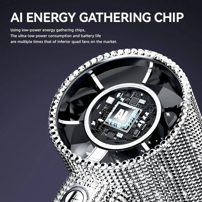 Colored diamond/Diamond - style Handheld Mini Fan, Exquisite and Long - lasting Battery Life - Image 4