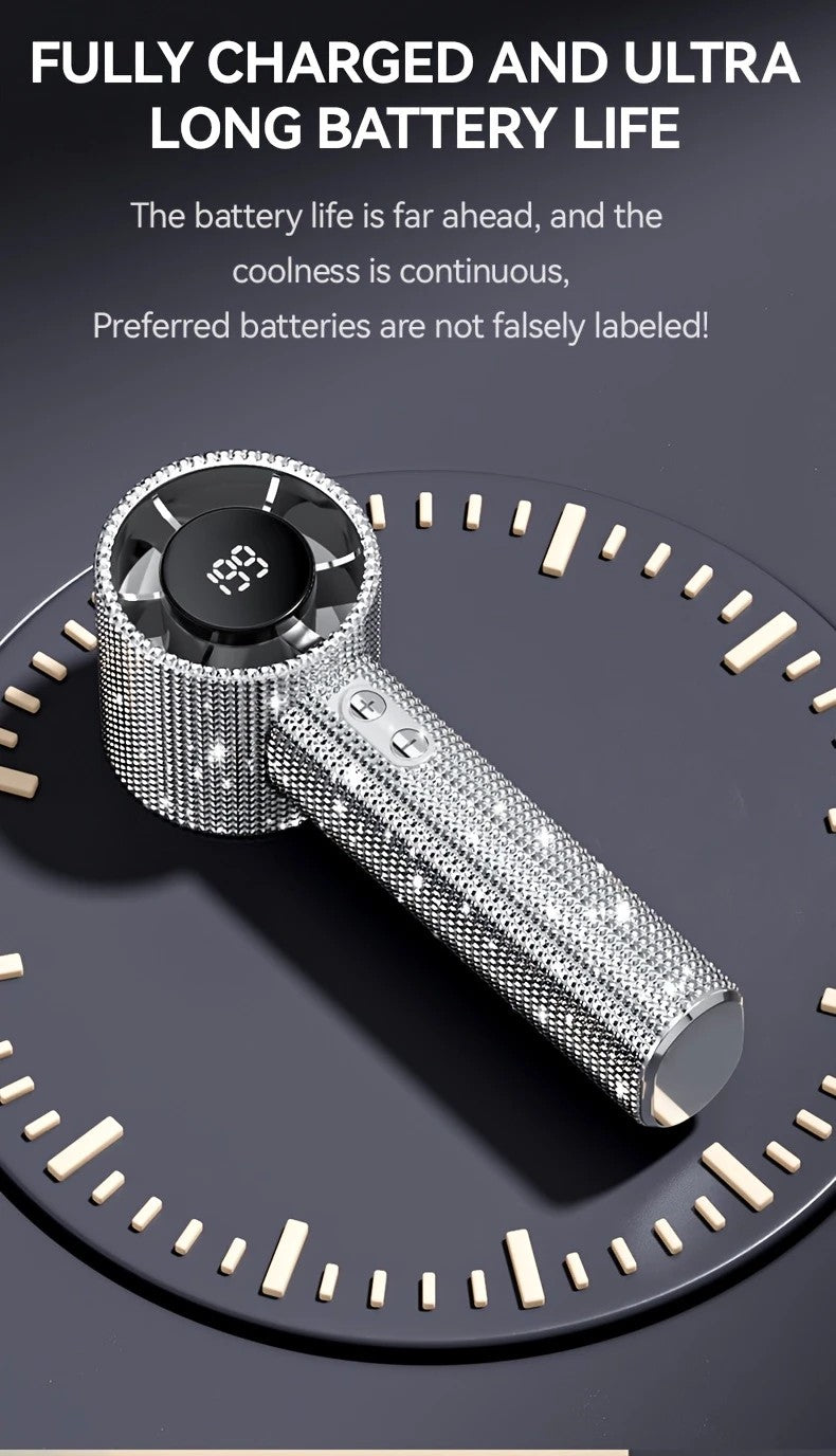 Colored diamond/Diamond - style Handheld Mini Fan, Exquisite and Long - lasting Battery Life - Image 6