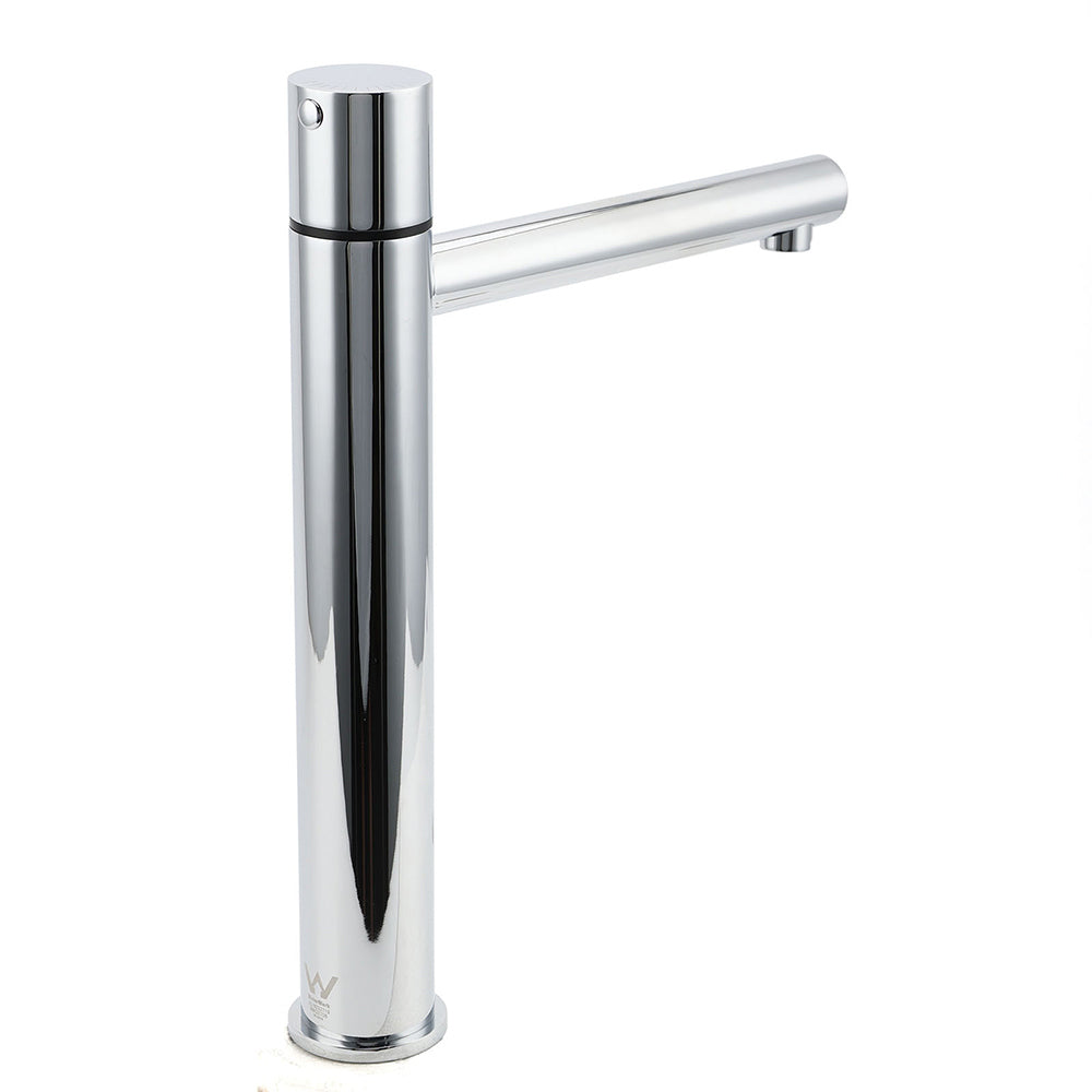 WELS 6L/min Tall Basin Mixer Vanity Sink Bubble Faucet Tap Laundry Chrome Round - Image 2