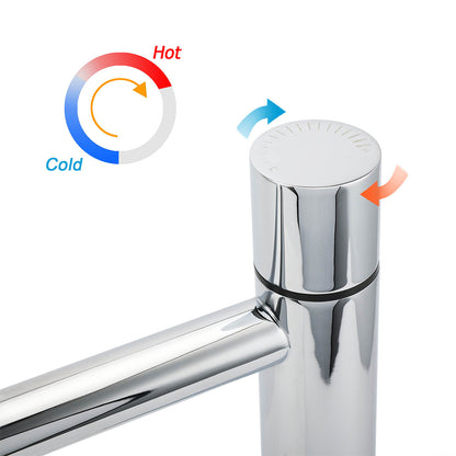 WELS 6L/min Tall Basin Mixer Vanity Sink Bubble Faucet Tap Laundry Chrome Round - Image 7