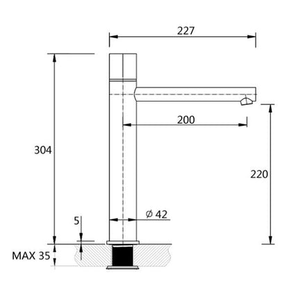 WELS Black 30cm Tall Basin Mixer Vanity Sink Faucet Bubble Tap Laundry 180º Turn - Image 8