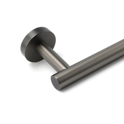 Gun Metal Stainless Steel 600mm Single Towel Rack Rail Holder Round Hanger Bar - Image 3