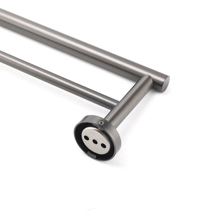 Gun Metal Stainless Steel 750mm Double Towel Rack Rail Holder Round Hanger Bar - Image 4