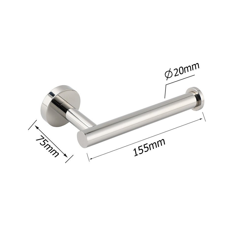Bathroom Mirror Chrome Stainless Steel Toilet Paper Roll Tissue Holder Rack Kit - Image 2
