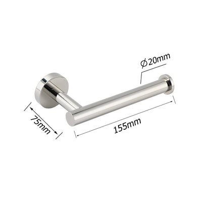 Bathroom Mirror Chrome Stainless Steel Toilet Paper Roll Tissue Holder Rack Kit - Image 2