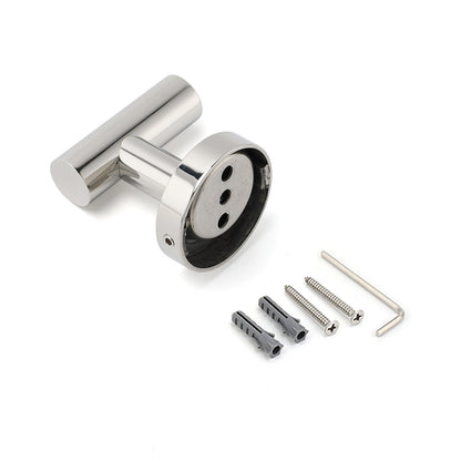 Chrome Round Robe Hook Hanger Organizer Bathroom Stainless Steel Accessory Kit - Image 2