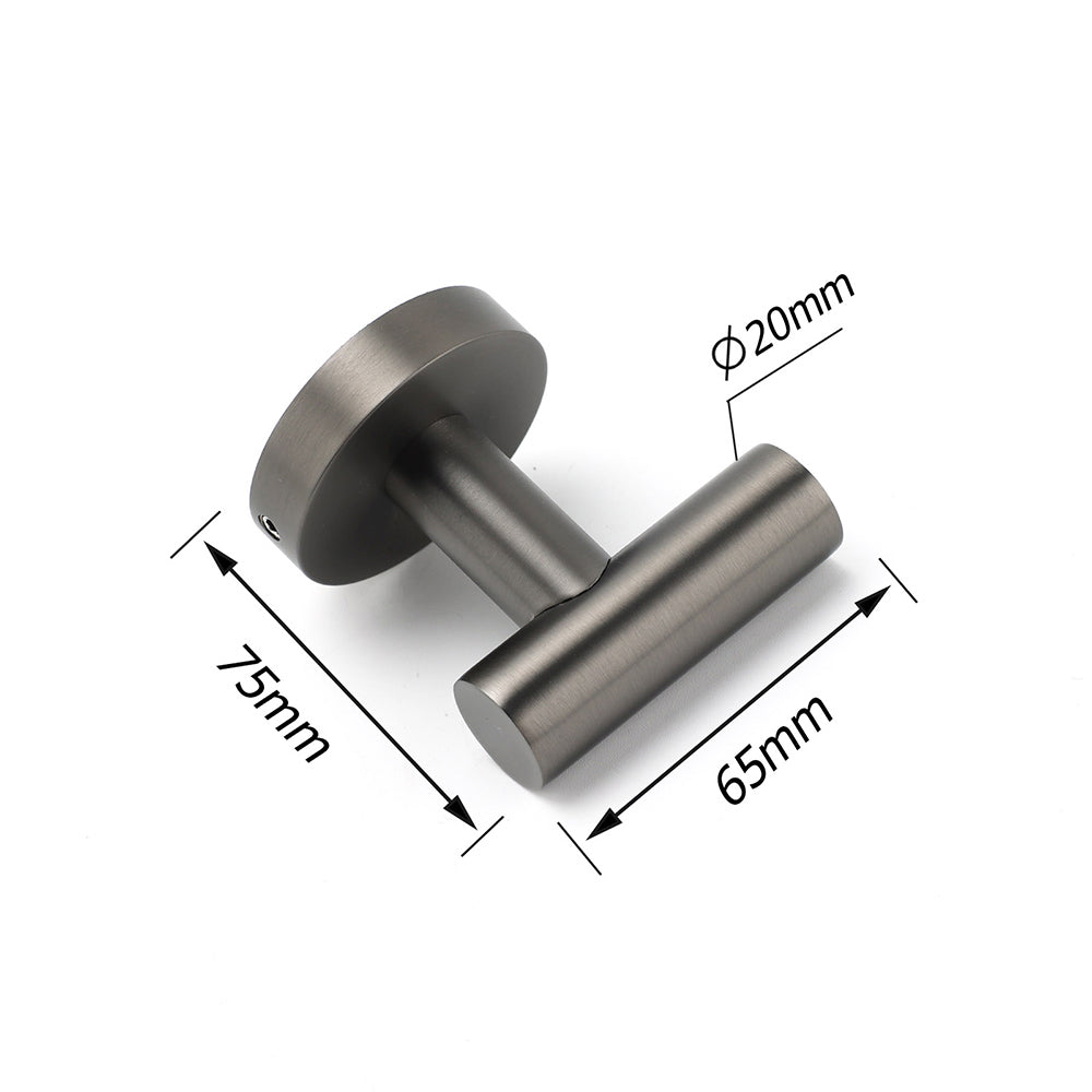Gun Metal Tidy Robe Hook Hanger Organizer Bathroom Stainless Steel Wall Mounted - Image 2