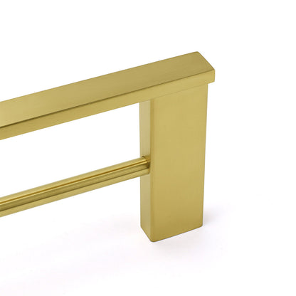 Square SUS Double Towel Rail Rack 600mm Brushed Gold Hanger Holder Bar Bathroom - Image 2