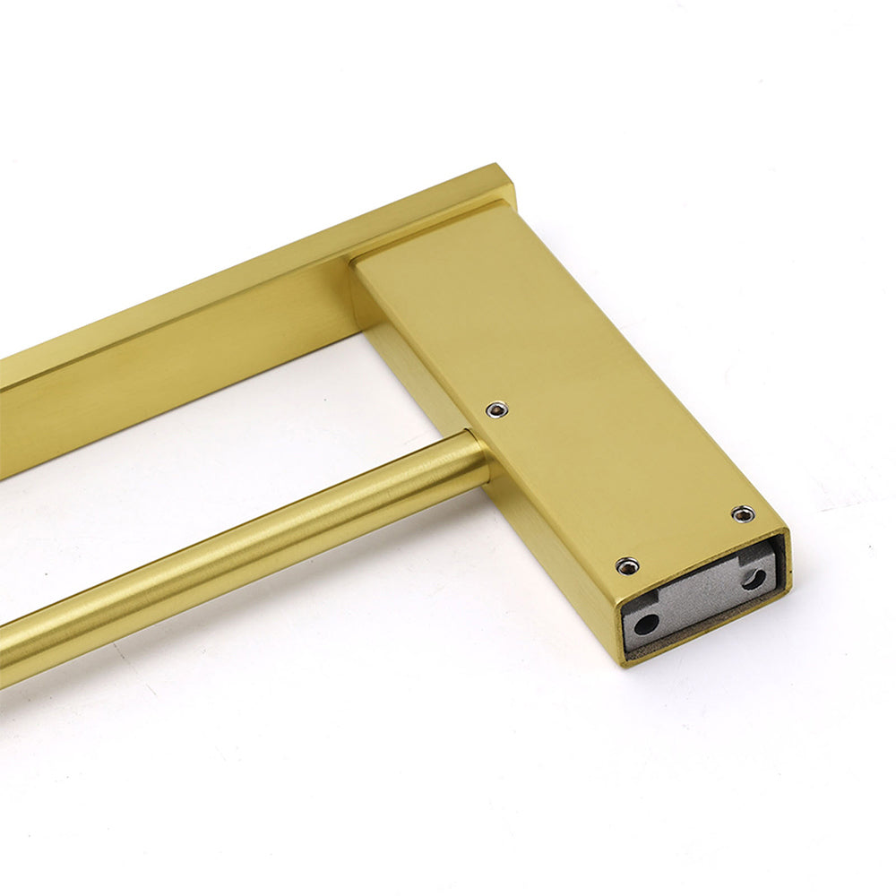 Square SUS Double Towel Rail Rack 600mm Brushed Gold Hanger Holder Bar Bathroom - Image 3