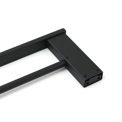 Matt Black Cubic Square 600mm Double Towel Rail Rack Hanger Holder Bar Wall Kit - Image 3