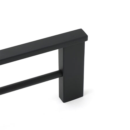 Matt Black Cubic Square 600mm Double Towel Rail Rack Hanger Holder Bar Wall Kit - Image 5