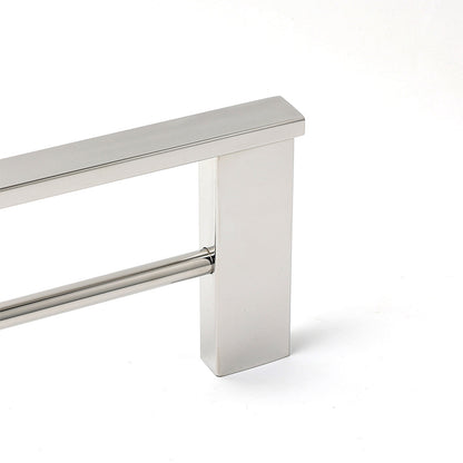 Bathroom Polish Chrome Square Towel Rail Rack 600mm Double Hanger Holder Bar - Image 3