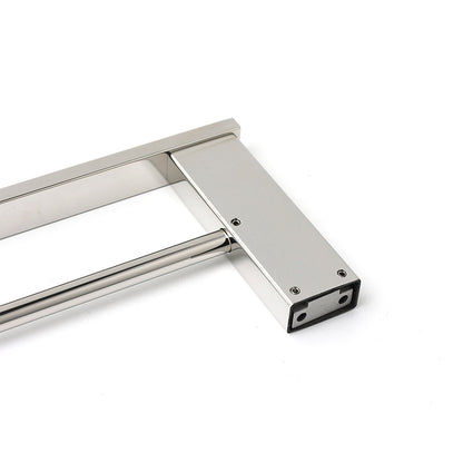 Bathroom Polish Chrome Square Towel Rail Rack 600mm Double Hanger Holder Bar - Image 4