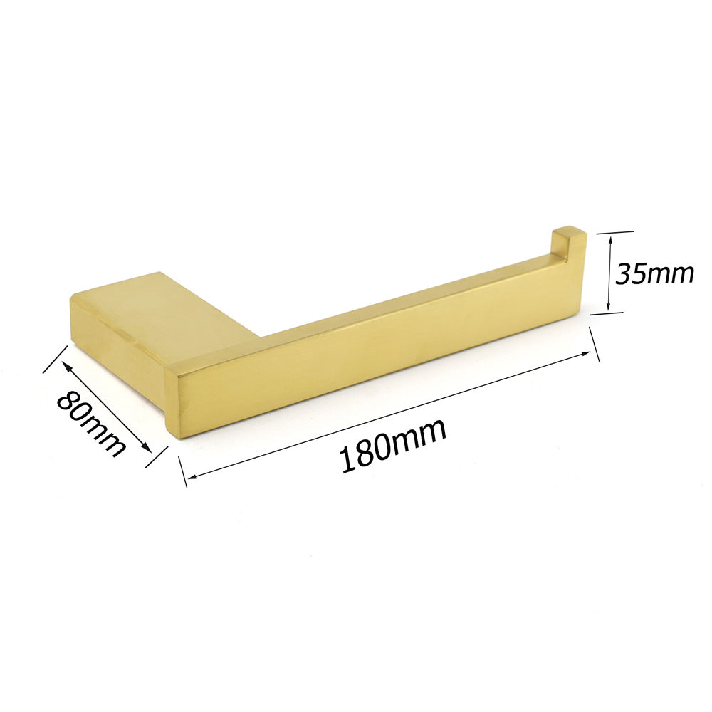 Bahtroom Brushed Gold Toilet Paper Roll Tissue Roll Holder Rack Wall Mounted Kit - Image 2