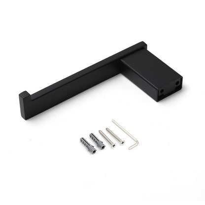 Matt Black Square Cubic Toilet Paper Roll Tissue Roll Holder Rack Wall Hook Kit - Image 4