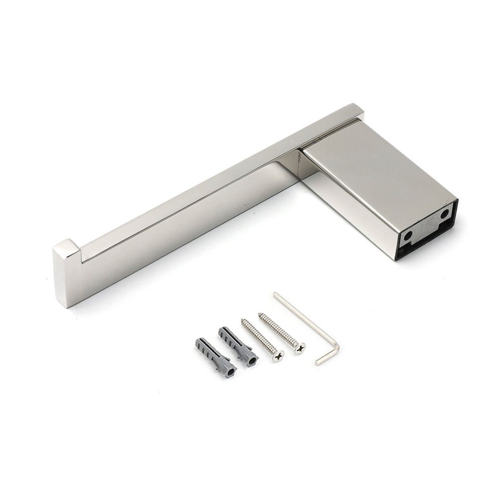 Polished Chrome Square Toilet Paper Roll Tissue Roll Holder Wall Mounted Hook - Image 3