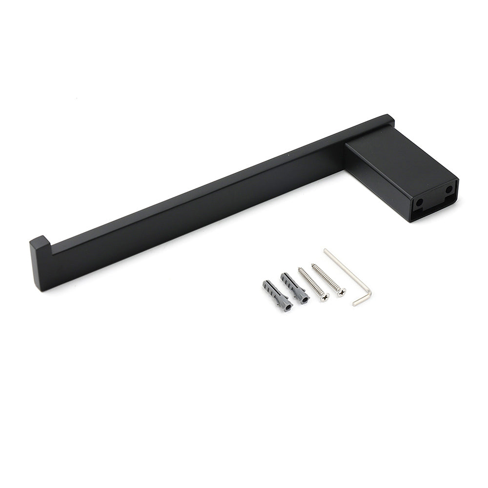 Bathroom Matt Black Stainless Steel Square Towel Rack Clothes Wall Mount Holder - Image 4
