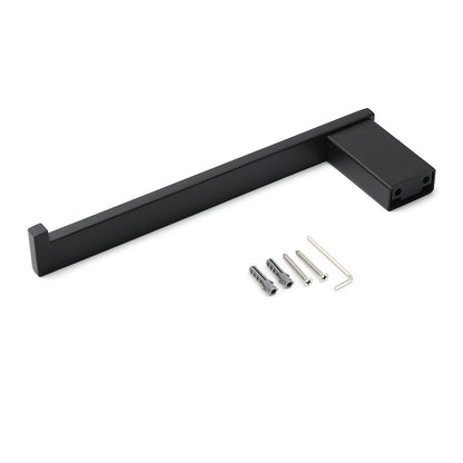 Bathroom Matt Black Stainless Steel Square Towel Rack Clothes Wall Mount Holder - Image 4