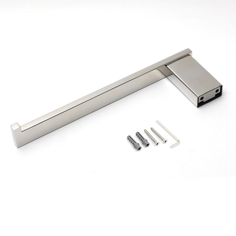 Mirror Chrome Stainless Steel Square Towel Rack Clothes Wall Mounted Holder Kit - Image 4