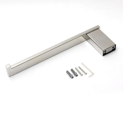Mirror Chrome Stainless Steel Square Towel Rack Clothes Wall Mounted Holder Kit - Image 4
