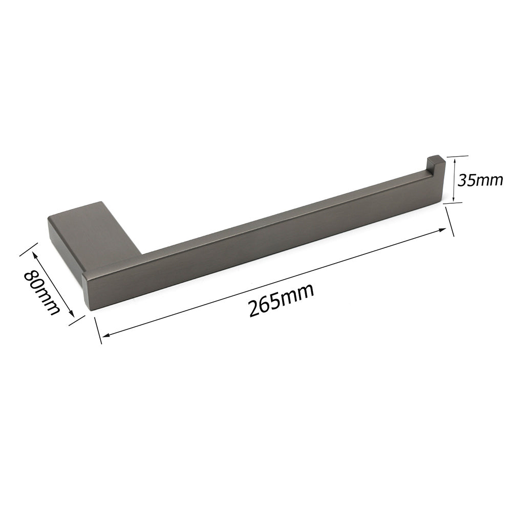 Gun Metal 304 Stainless Steel Square Towel Holder Rack Clothes Hook Kit Bathroom - Image 2
