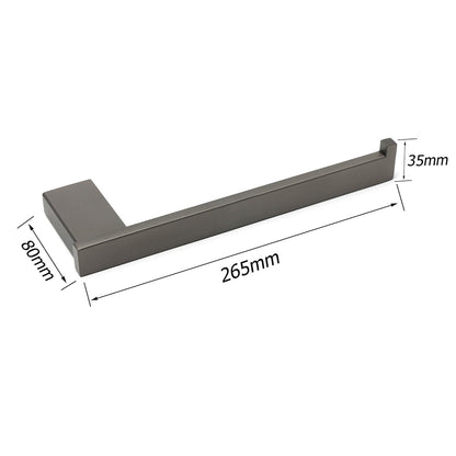 Gun Metal 304 Stainless Steel Square Towel Holder Rack Clothes Hook Kit Bathroom - Image 2