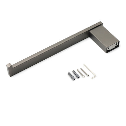Gun Metal 304 Stainless Steel Square Towel Holder Rack Clothes Hook Kit Bathroom - Image 4