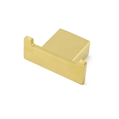 Brushed Gold Square Robe Hook Clothes Towel Towel Hanger Holder Wall Mounted Kit - Image 3