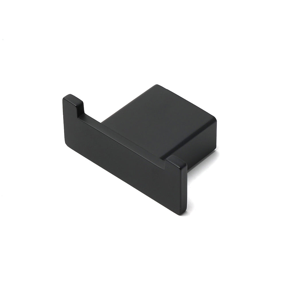 Matt Black Square Robe Hook Clothes Towel Holder Bathroom Wall Hanger Accessory - Image 3