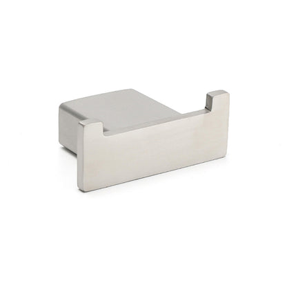 Brushed Nickel SUS Square Robe Hook Clothes Towel Holder Hanger Wall Mounted Kit