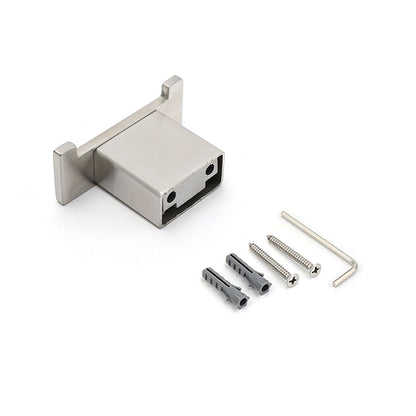 Brushed Nickel SUS Square Robe Hook Clothes Towel Holder Hanger Wall Mounted Kit - Image 4