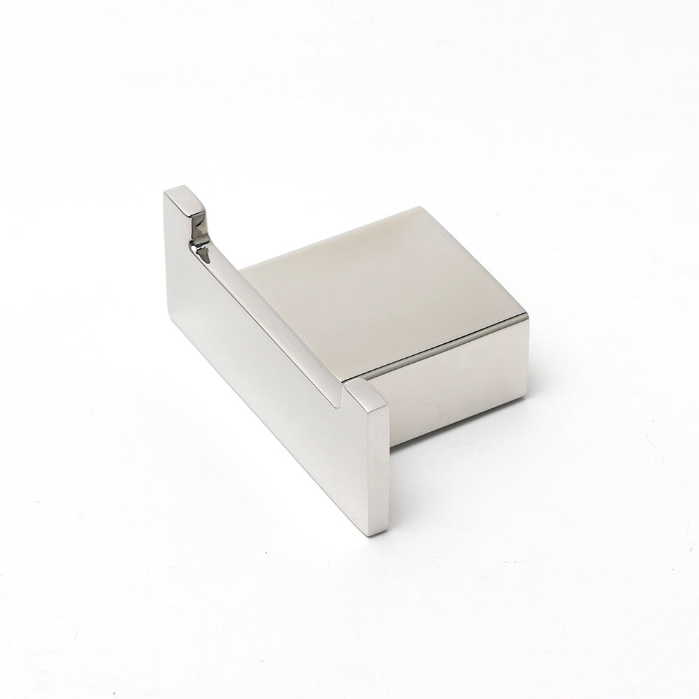 Chrome Square Robe Hook Clothes Towel Holder Bathroom Wall Mounted Hanger Kit - Image 2