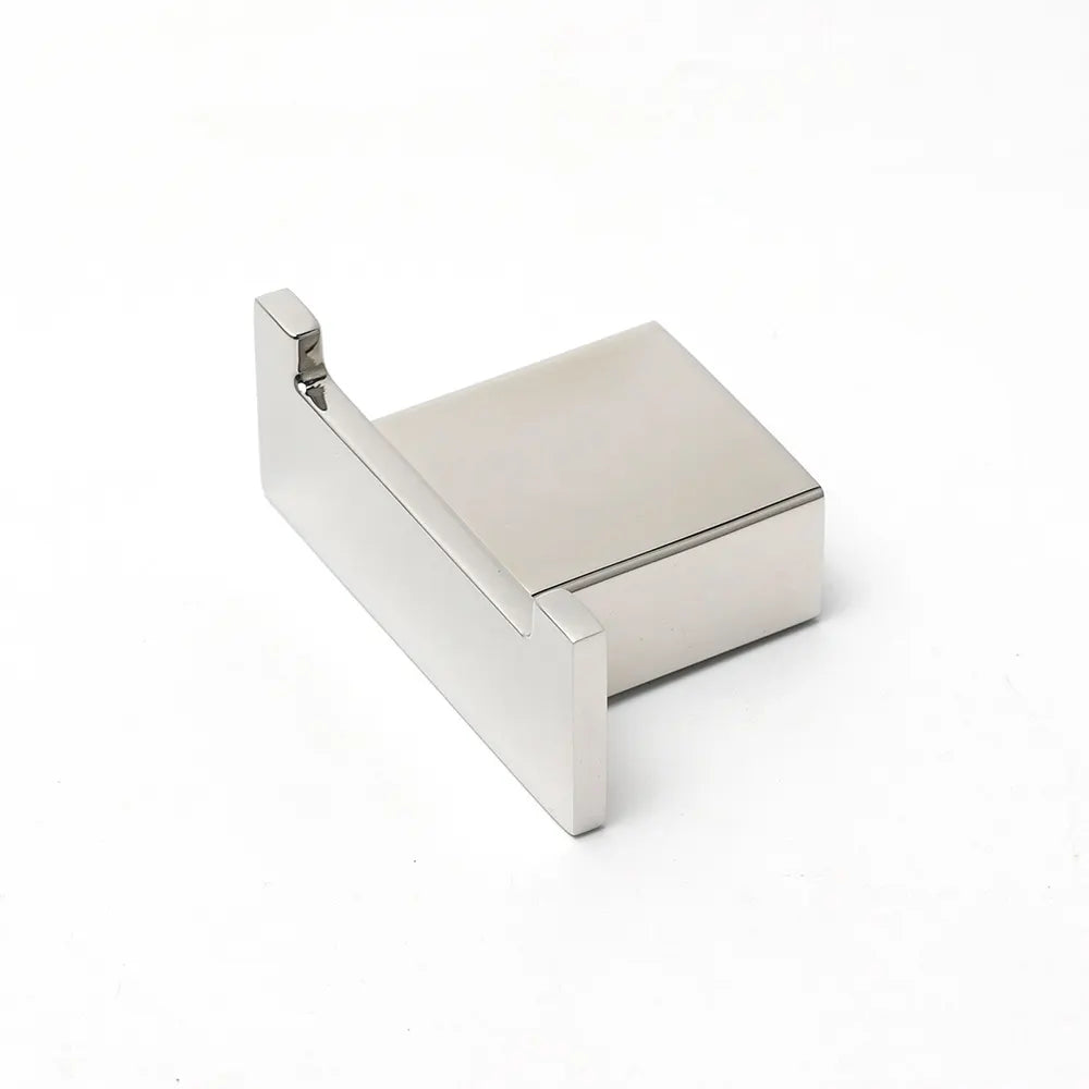 Chrome Square Robe Hook Clothes Towel Holder Bathroom Wall Mounted Hanger Kit - Image 3