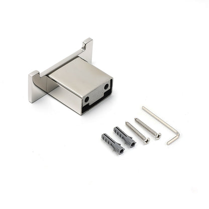Chrome Square Robe Hook Clothes Towel Holder Bathroom Wall Mounted Hanger Kit - Image 3