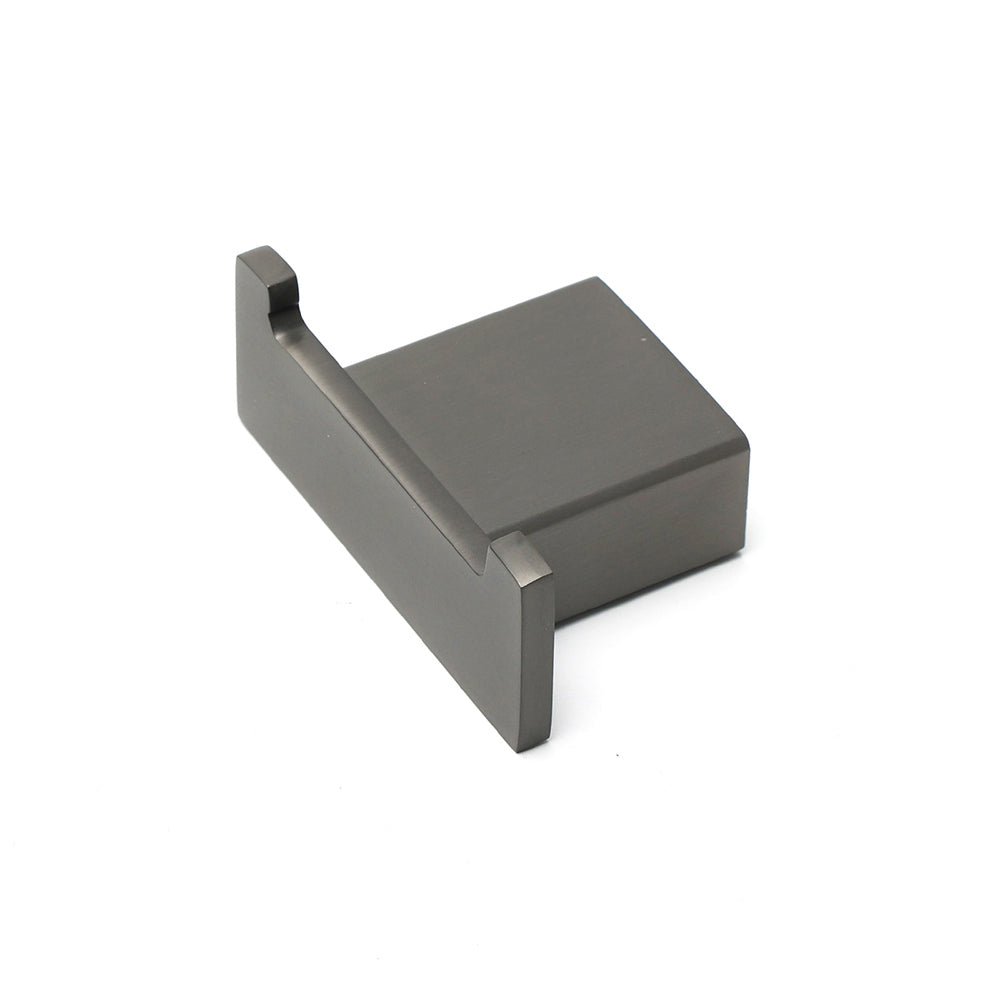 Gun Metal Square Robe Hook Clothes Towel Rack Holder Wall Mounted Double Hanger - Image 3