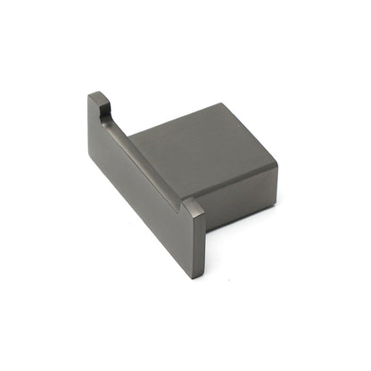 Gun Metal Square Robe Hook Clothes Towel Rack Holder Wall Mounted Double Hanger - Image 3